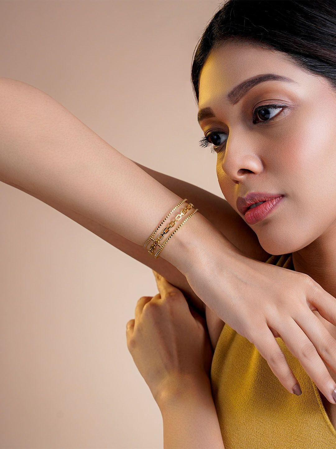 SWASHAA Cambria 18K Gold-Plated Kada Bracelet