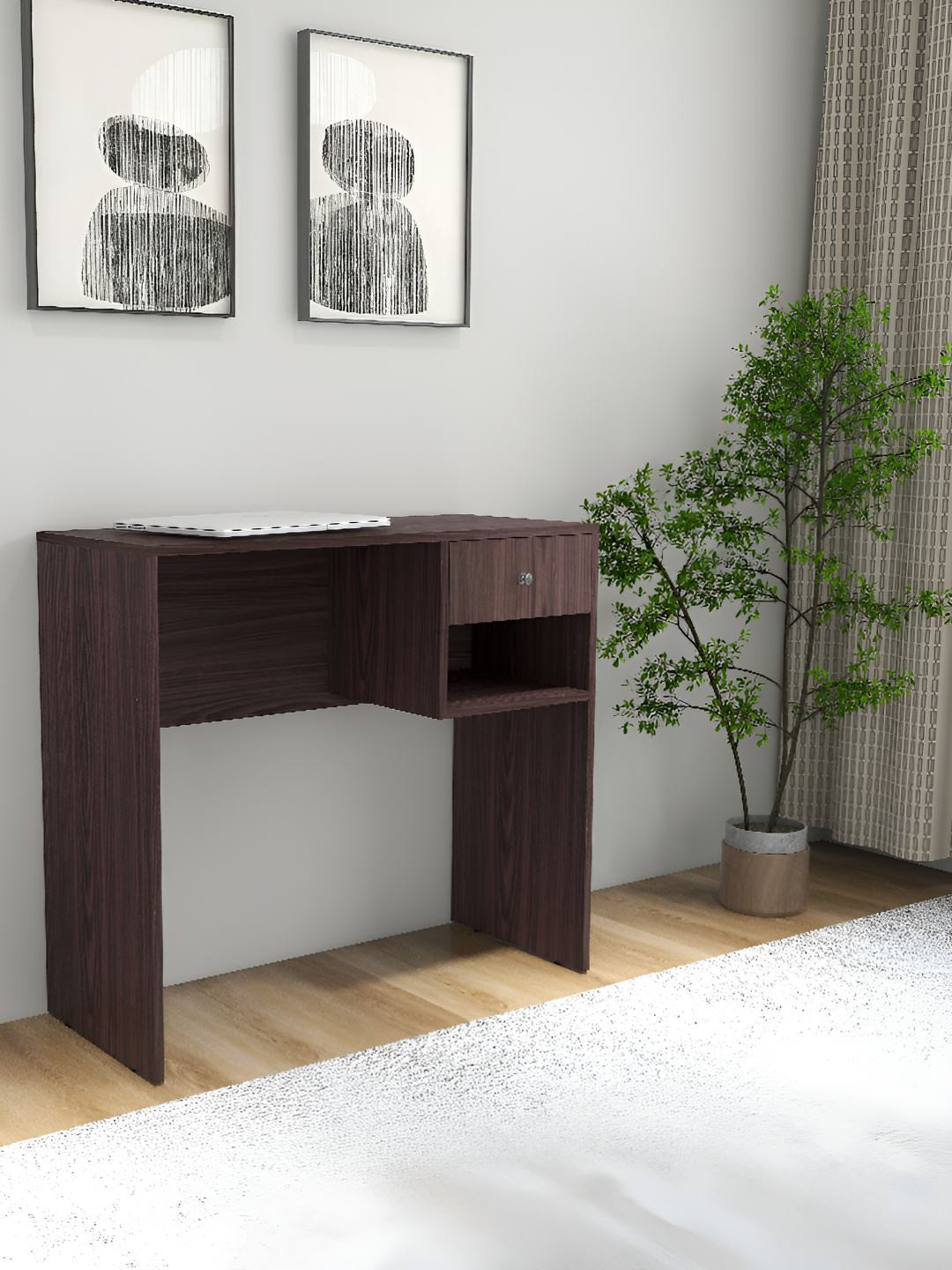 Wood Inspire Brown Engineered Wood Study Table