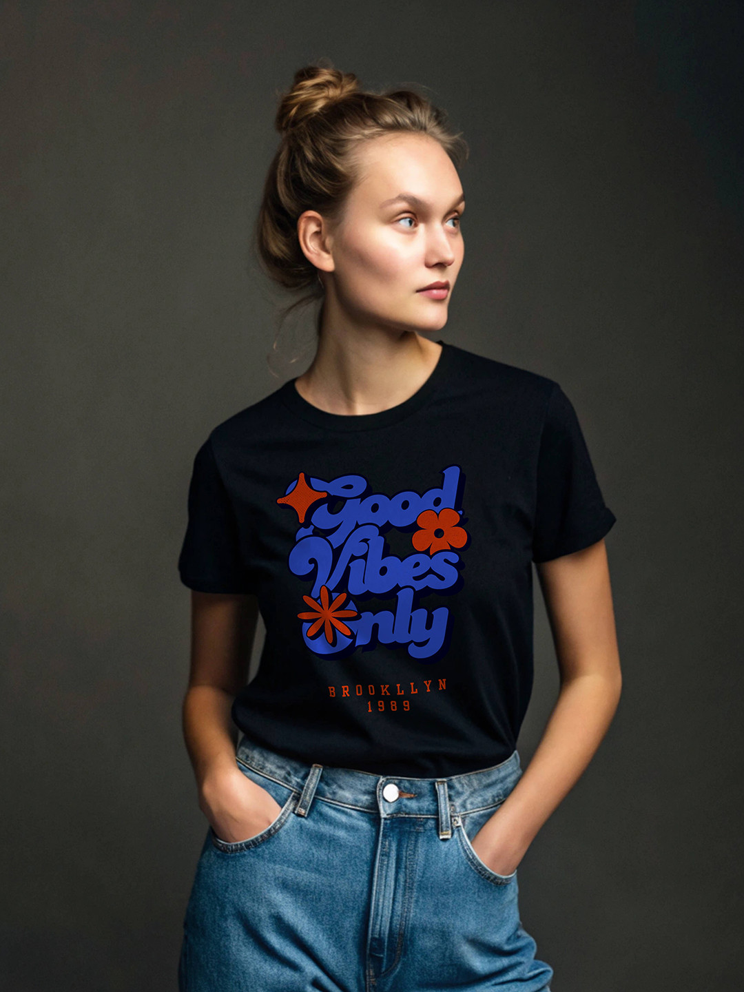 DressBerry Typpography Printed Round Neck Cotton Bio Finish Regular Fit T-Shirt