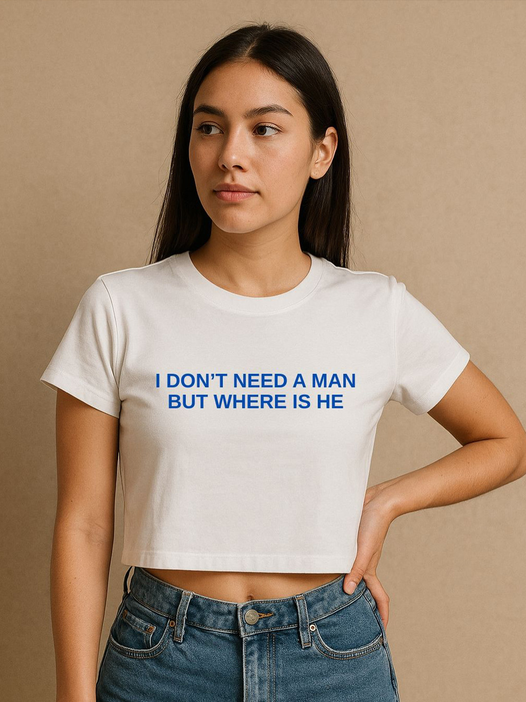 Art By Ritik Women Typography Printed Cotton Strawberry Mirror Ball Crop T-shirt