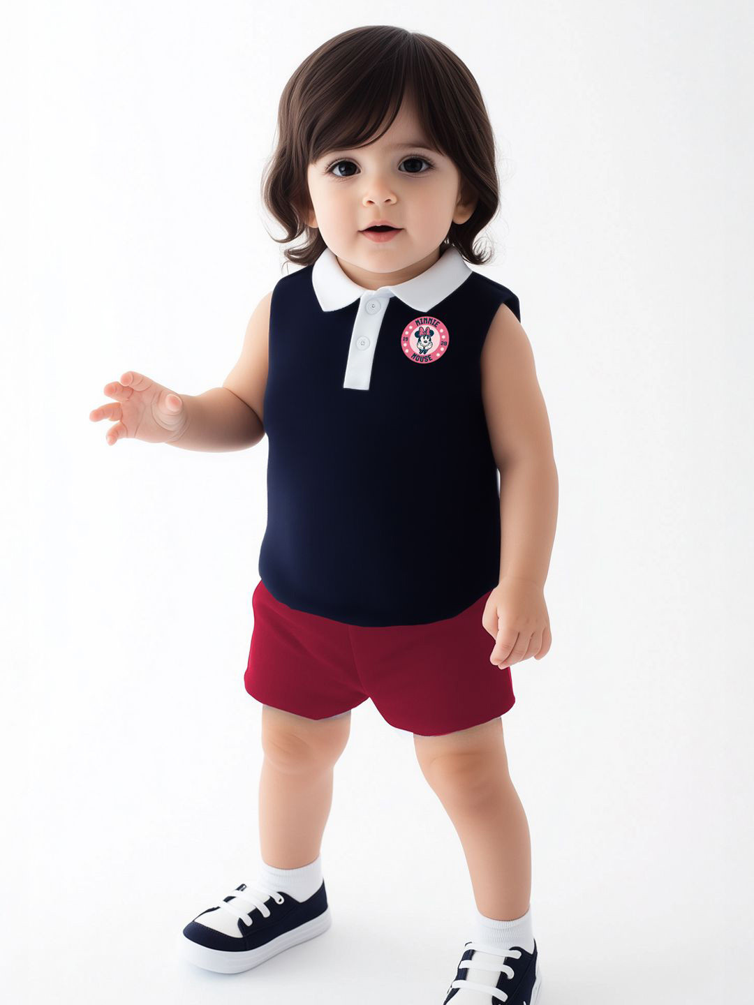 Nauti Nati Everyday Play Girls Minnie Mouse Printed Antimicrobial Pure Cotton T-Shirt