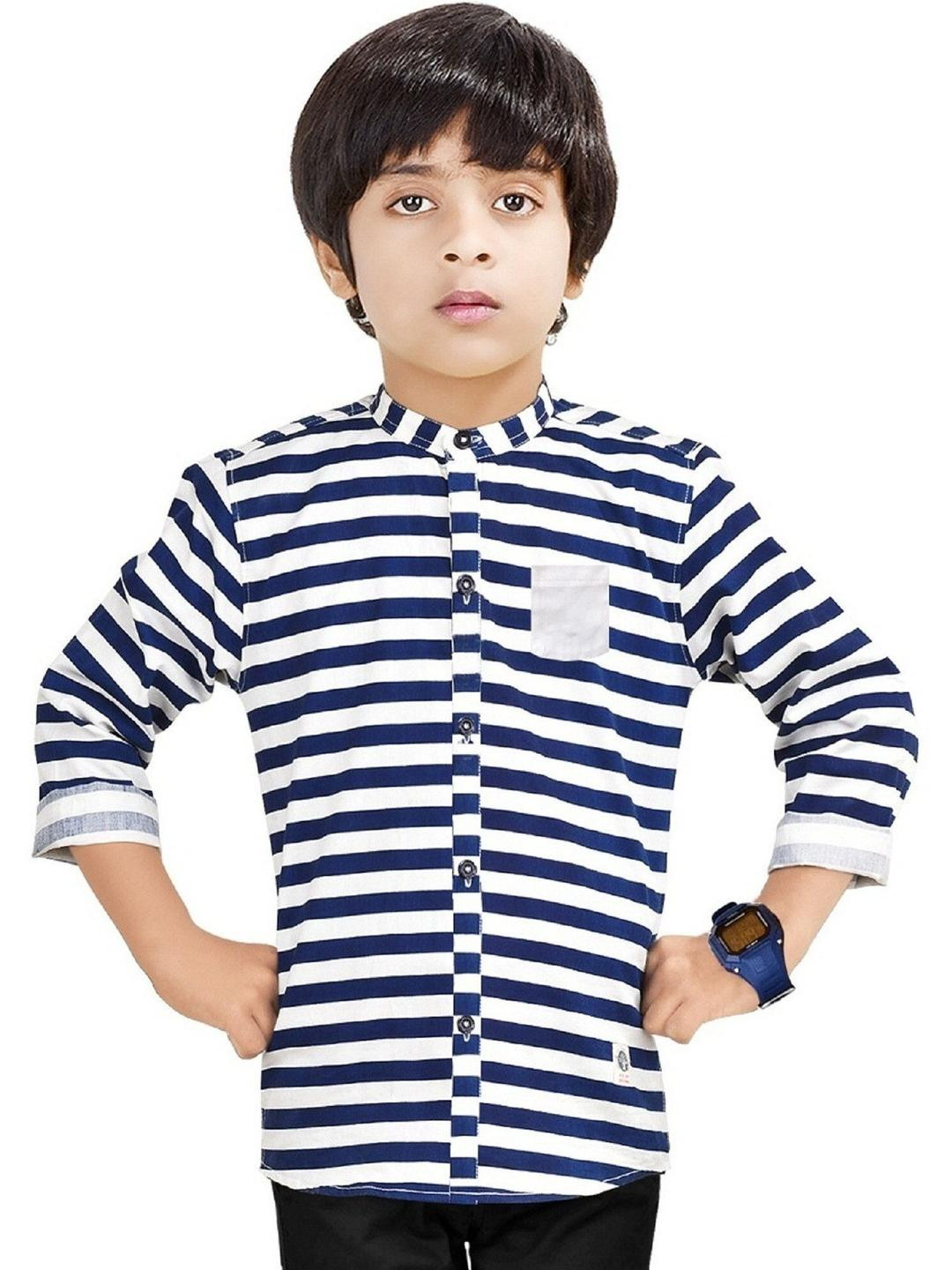 MADE IN THE SHADE Unisex Kids Horizontal Stripes Printed Casual Shirt