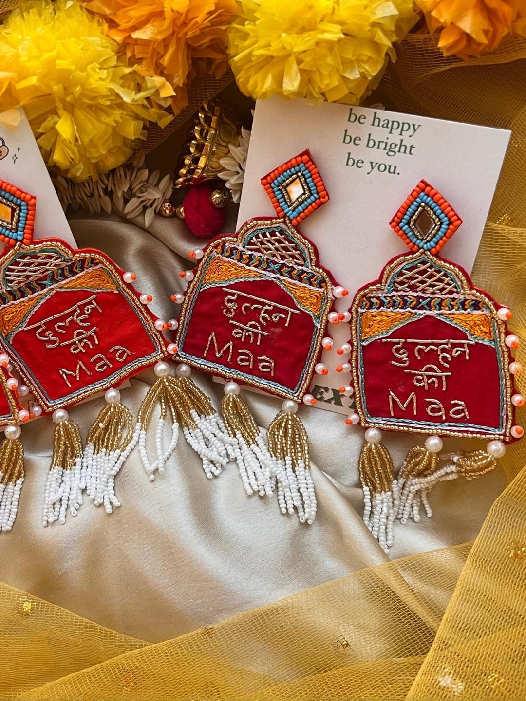 A little Extra Red Fabric Earrings