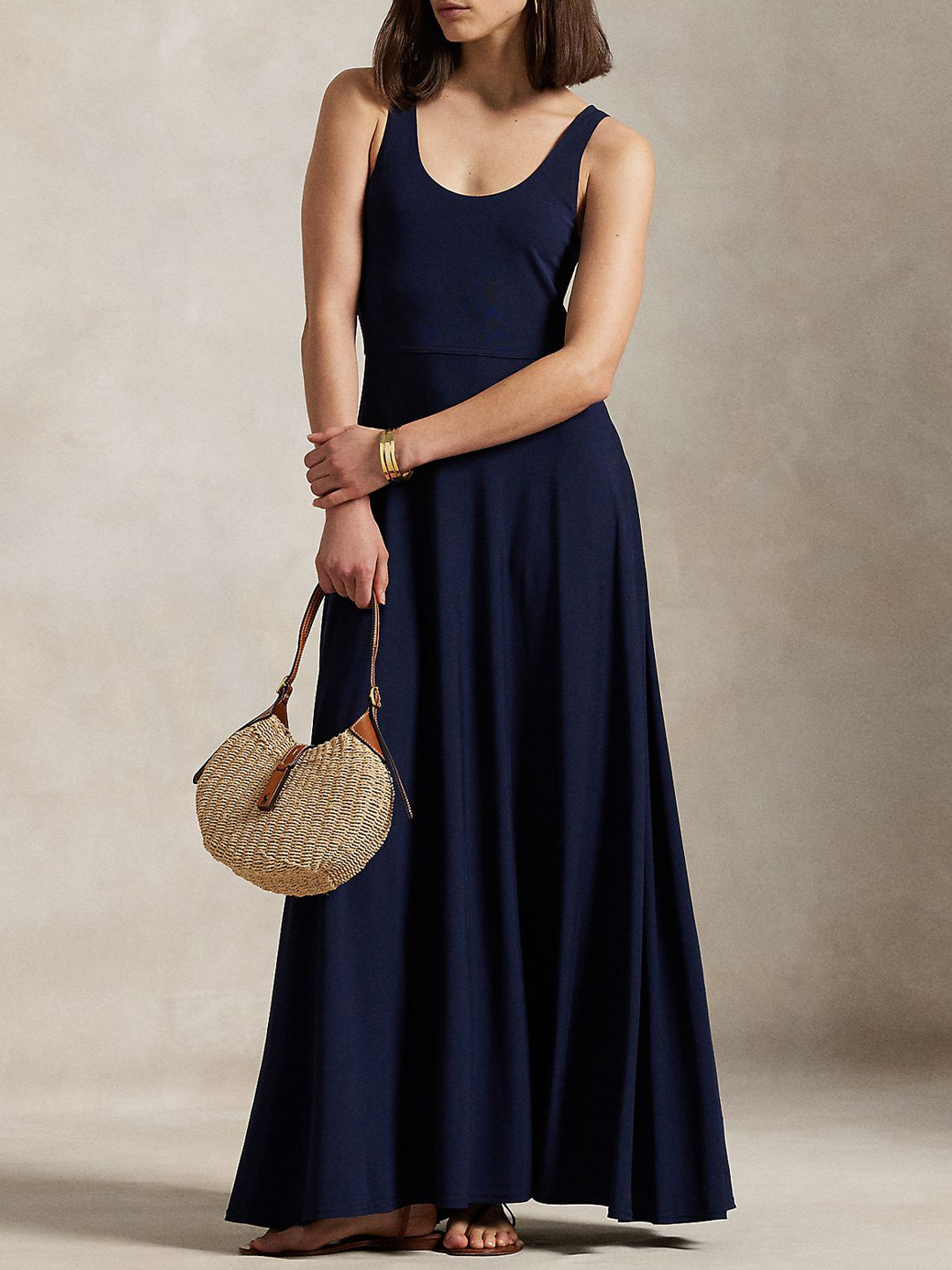 Polo Ralph Lauren Women Solid Scoop Neck Fit & Flare Dress