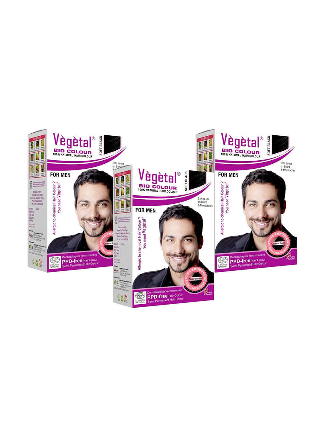 Vegetal Set Of 3 Bio Color Natural Hair Color - 25 g Each
