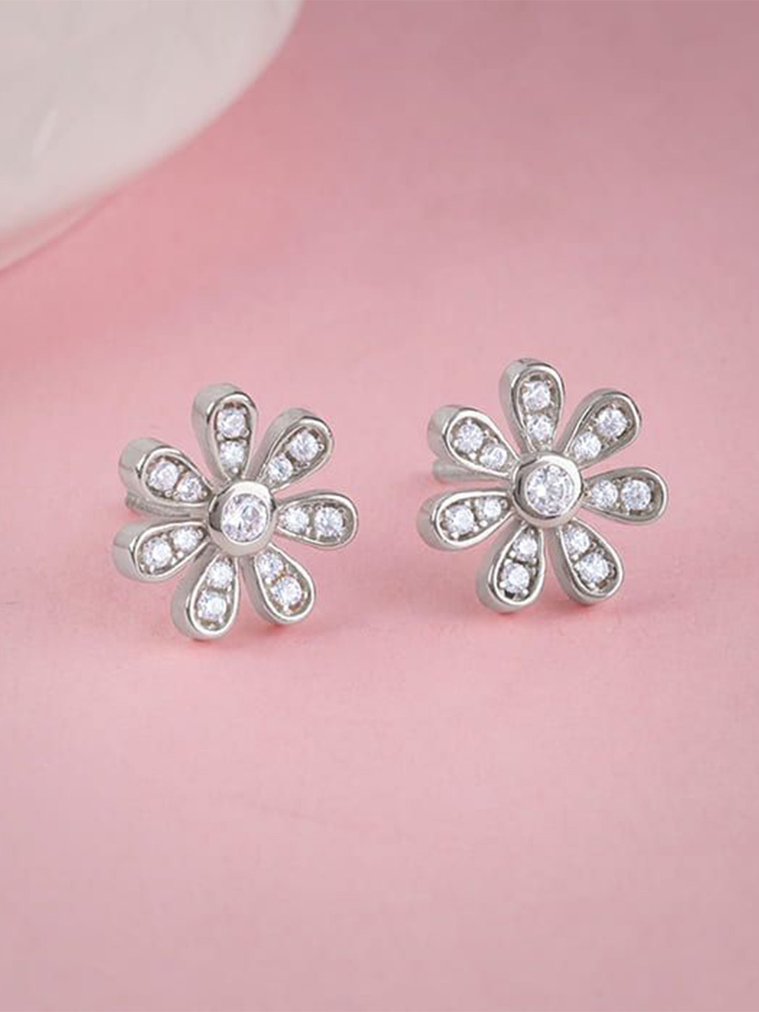 GIVA 92.5 Silver Floret Fun Drop Earrings