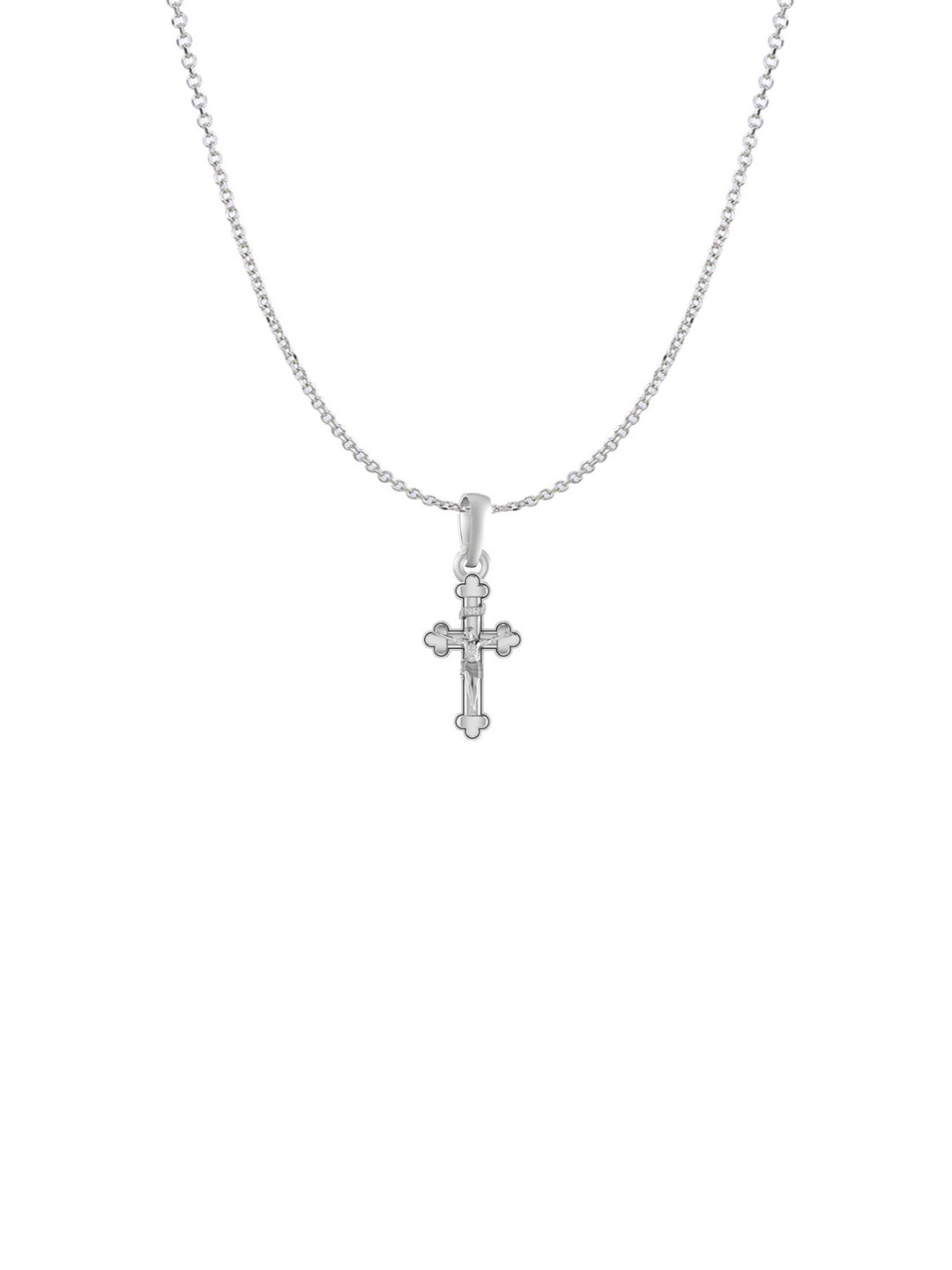 AKSHAT SAPPHIRE 92.5 Sterling Silver Contemporary Jesus Pendant Chain