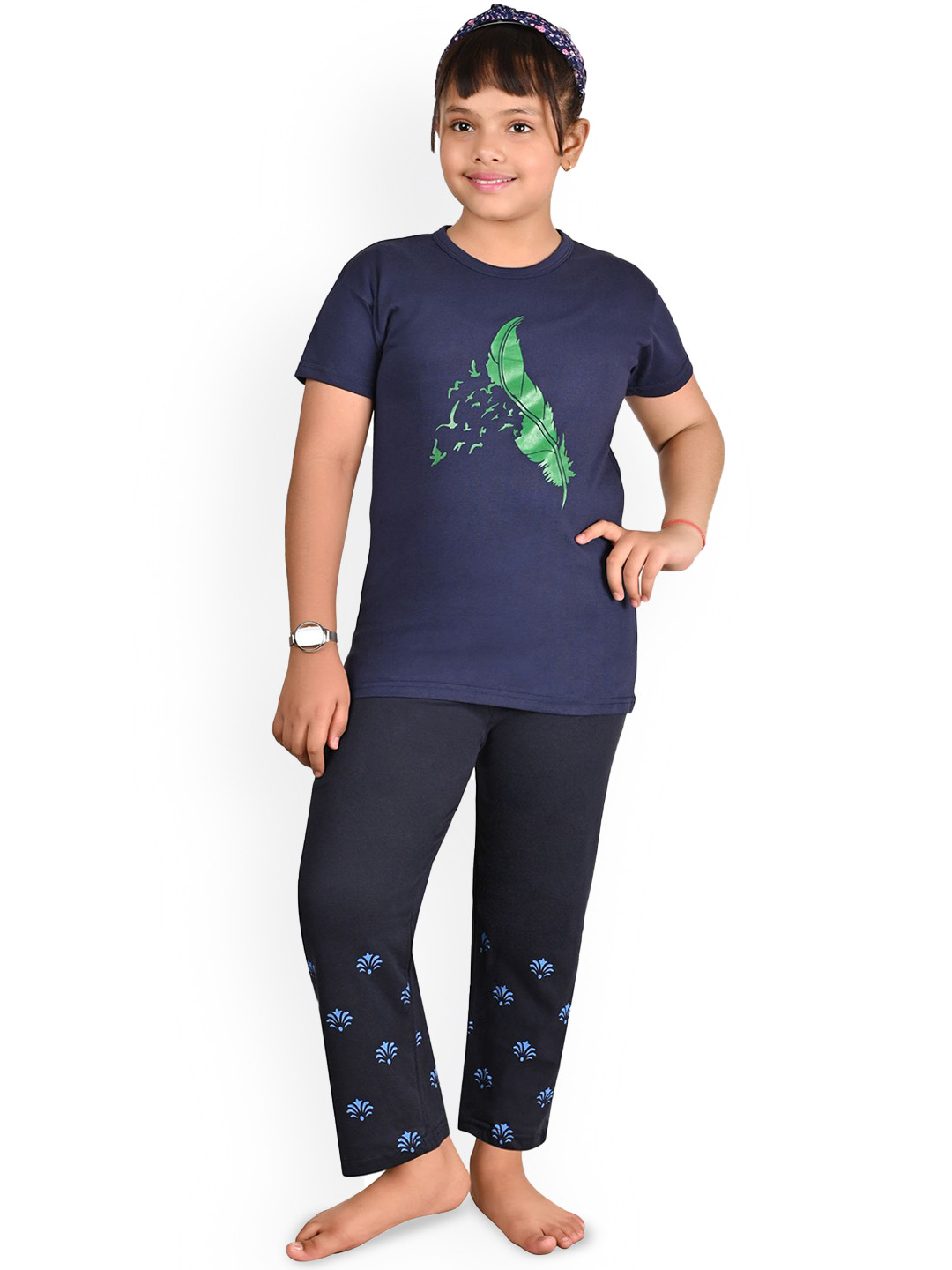 BAESD Girls Graphic Printed Tshirts and Pyjamas Night suits