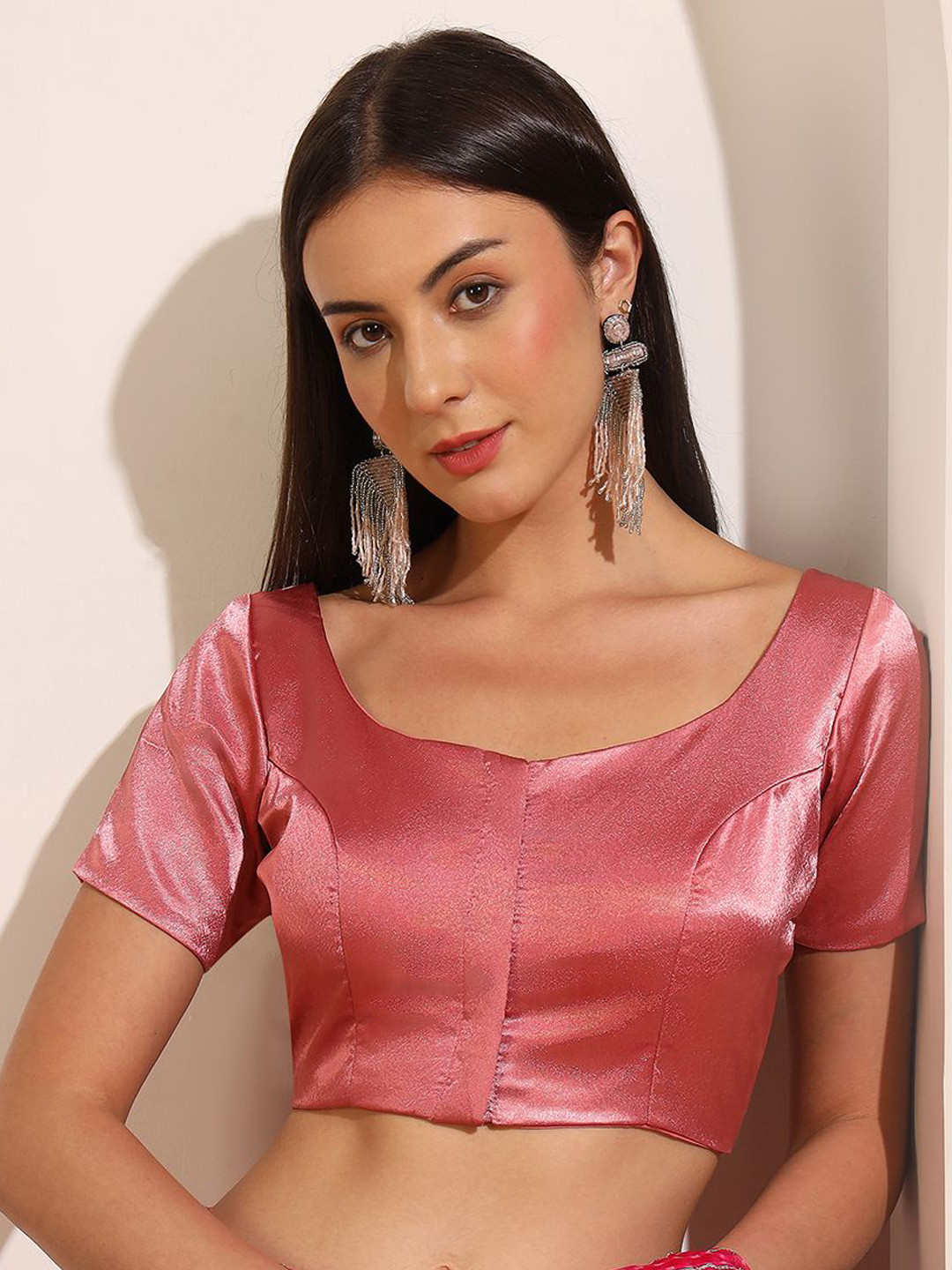 Happy Owl Half Sleeves Square Neck Saree Blouse