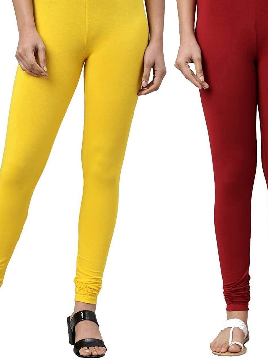 Tik Tok WEARS Girls Yellow Churidar Length Leggings