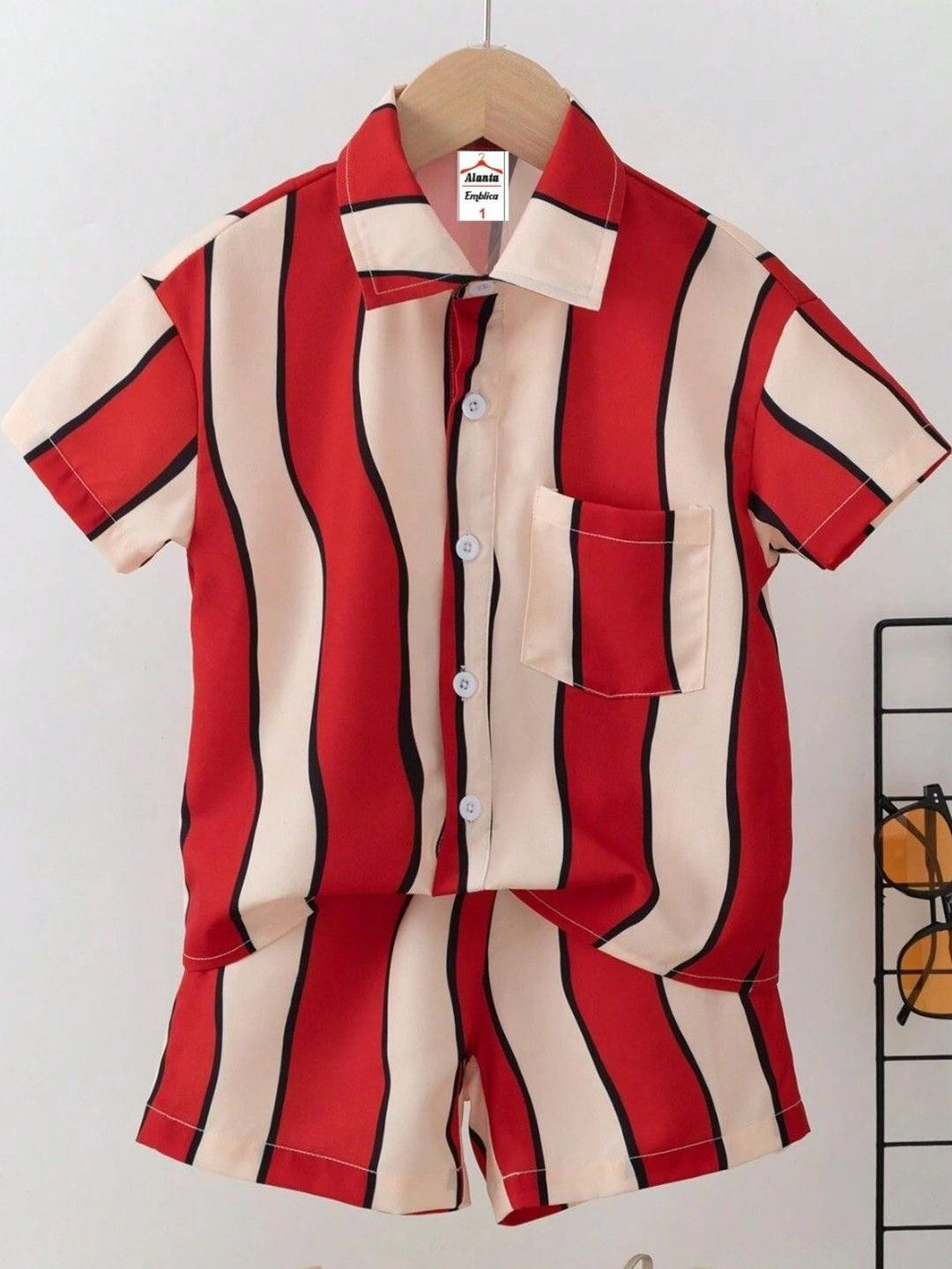 ALANTA Kids boys Red Cotton Blend Clothing Set