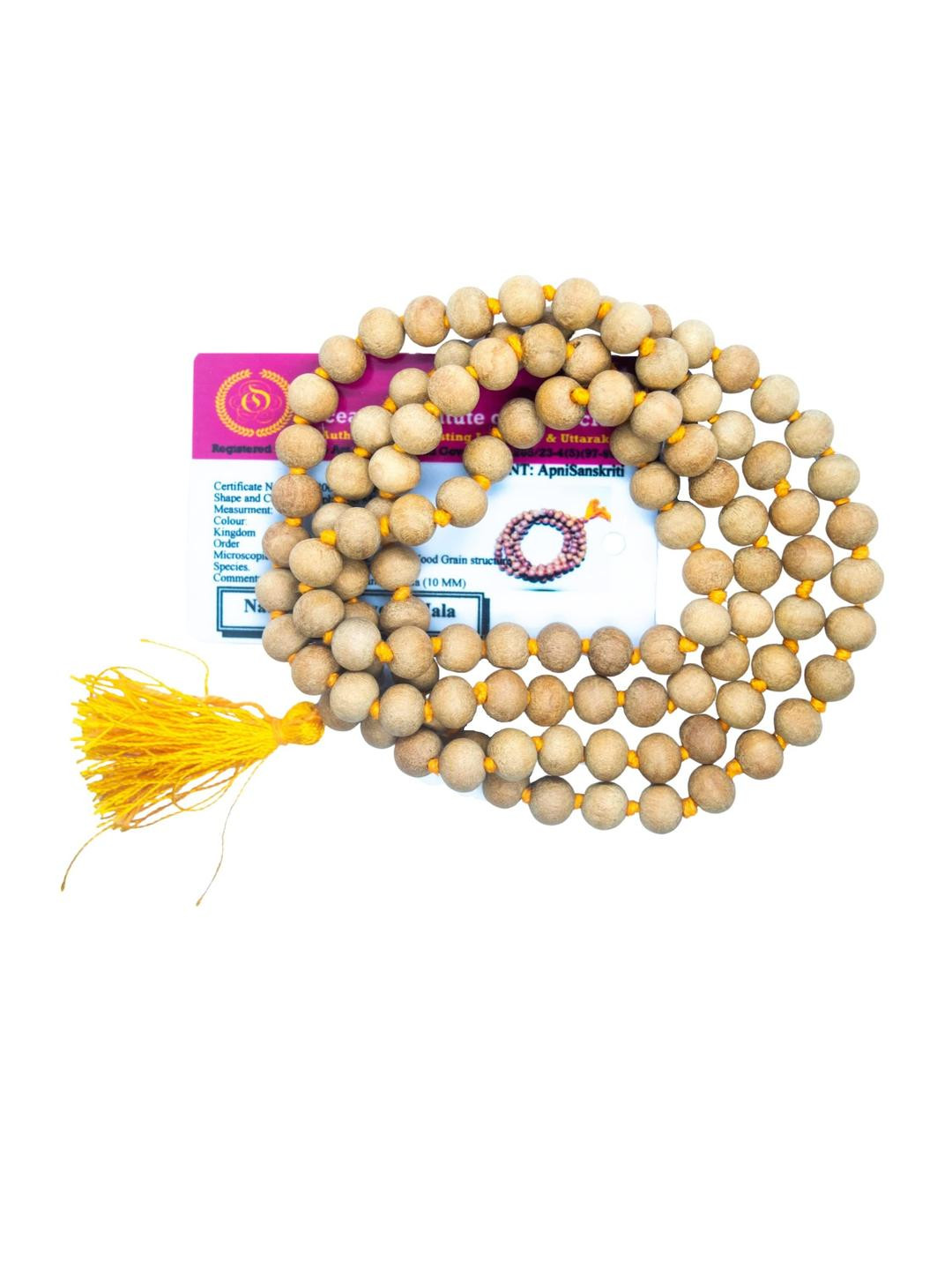 Apnisanskriti Unisex Chandan Sandalwood 108+1 10mm Mala