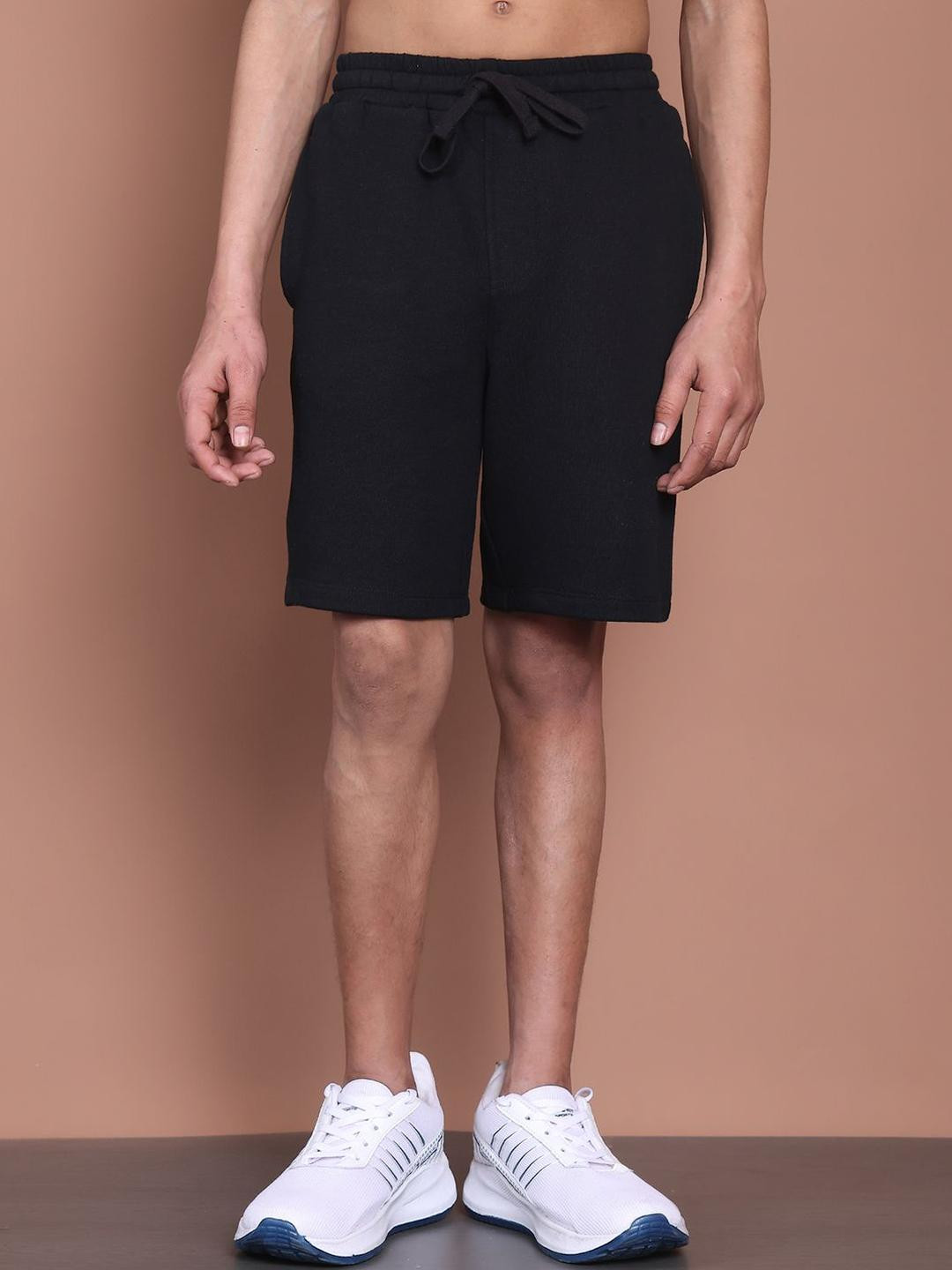 MOONAAH Boys Solid Low-Rise Cotton Shorts