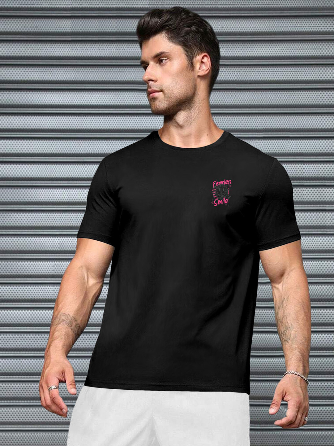 Triptee Men Typography Pure Cotton T-shirt