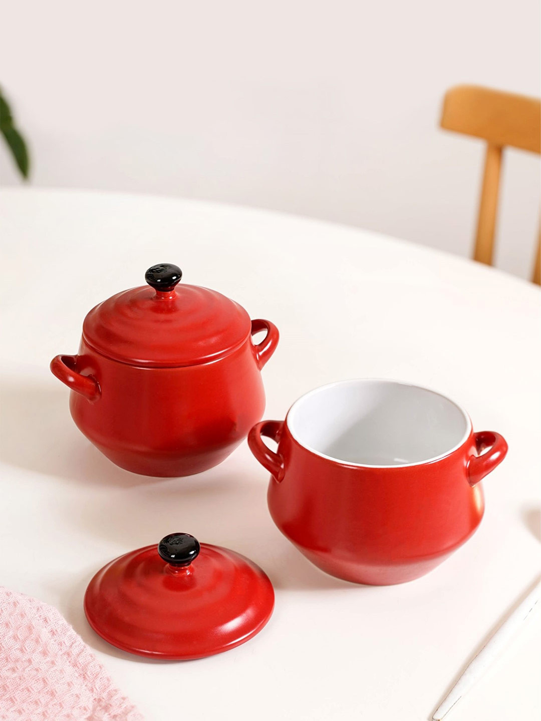 Nestasia 2 Pcs Amara Ceramic Ramen Soup Bowl Red 450ml