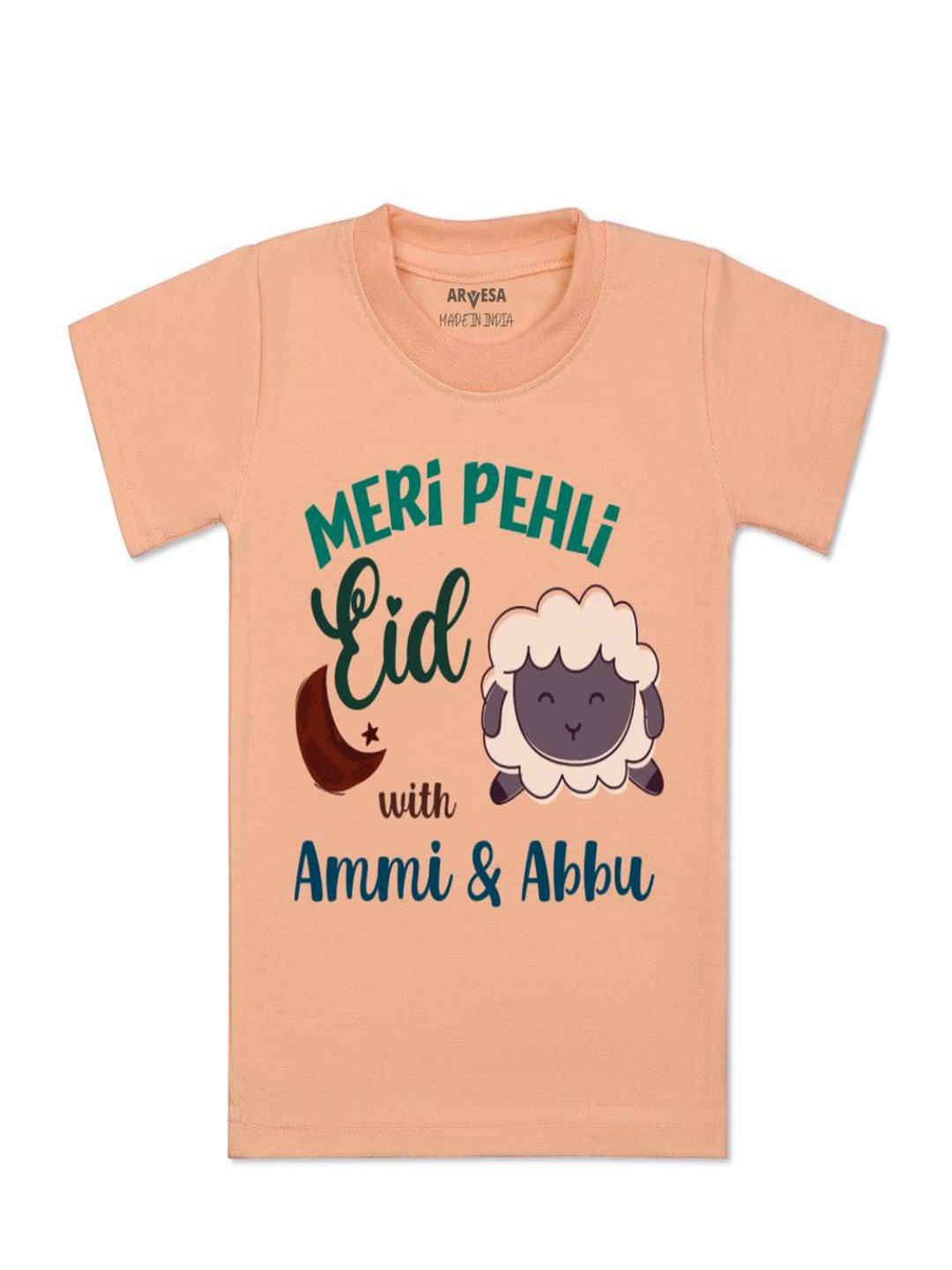 Arvesa Kids Meri Pehli Eid With Ammi & Abbu Printed Tshirt