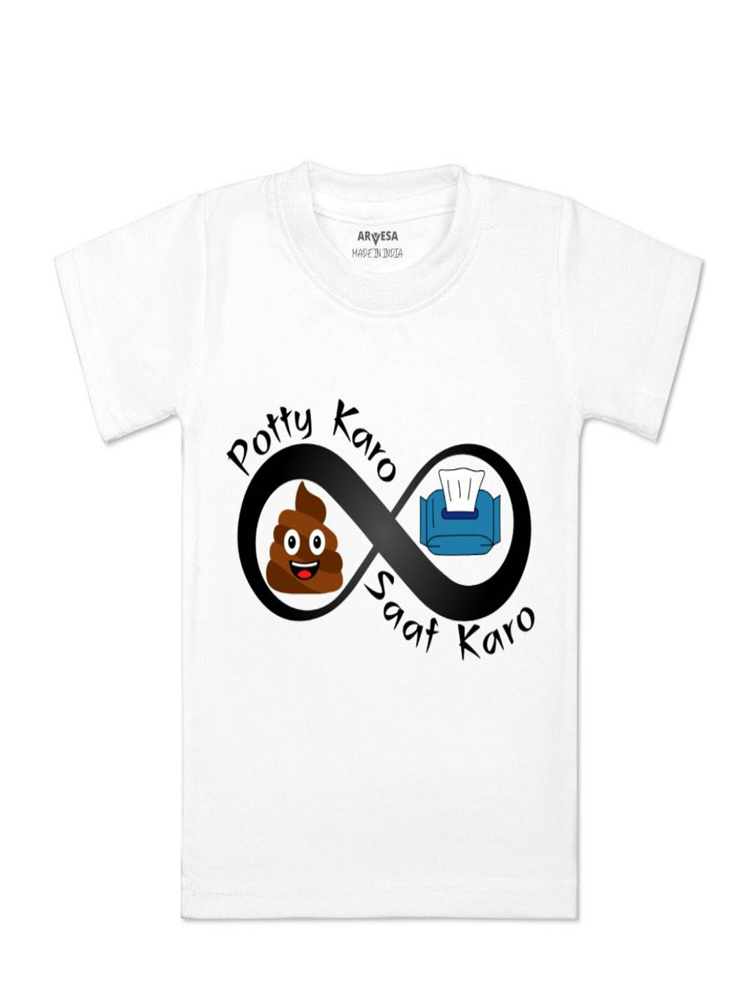 Arvesa Kids Potty Karo Saaf Karo Printed Tshirt