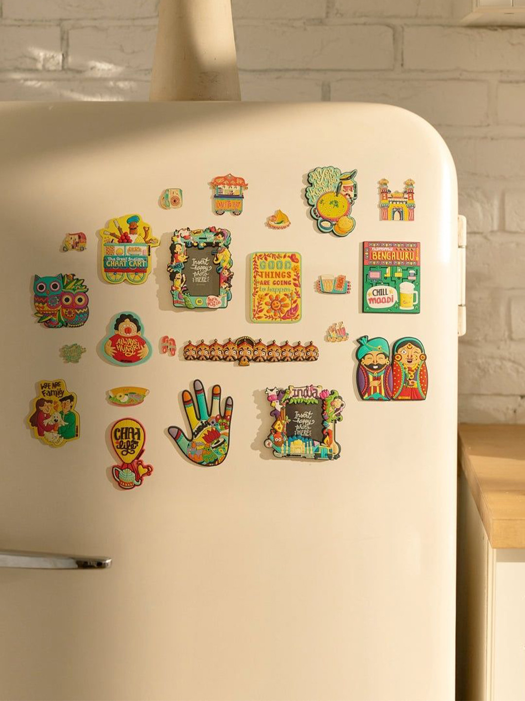 Chumbak Green & Beige Masala Dosa Decorative Fridge Magnet