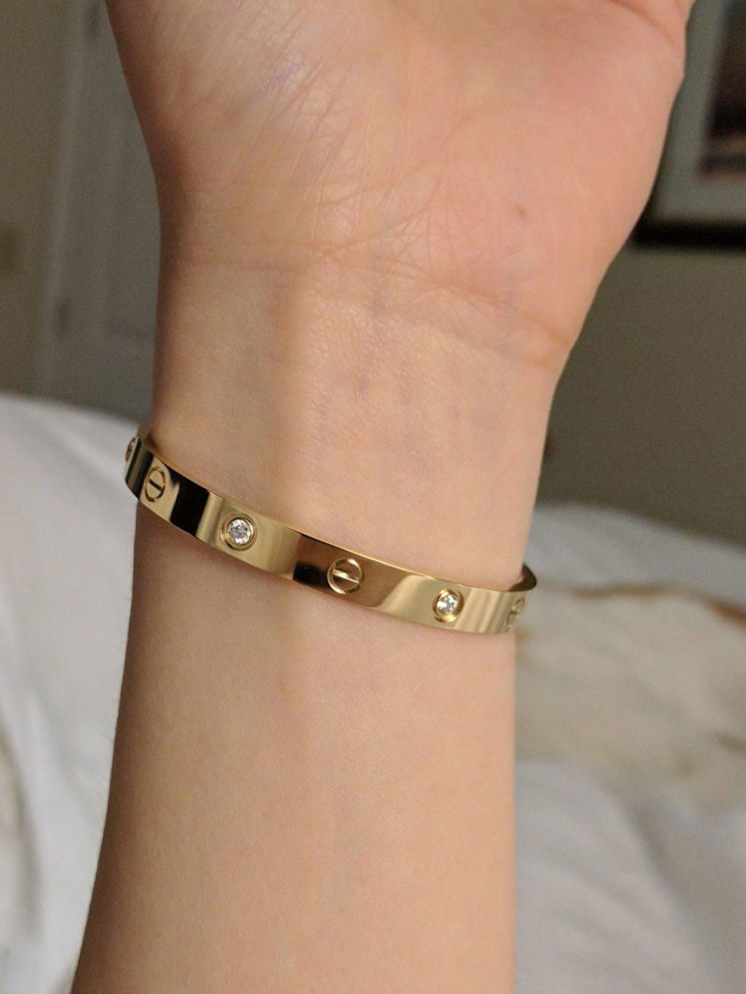 kazare Women Rhodium-Plated Bangle-Style Bracelet