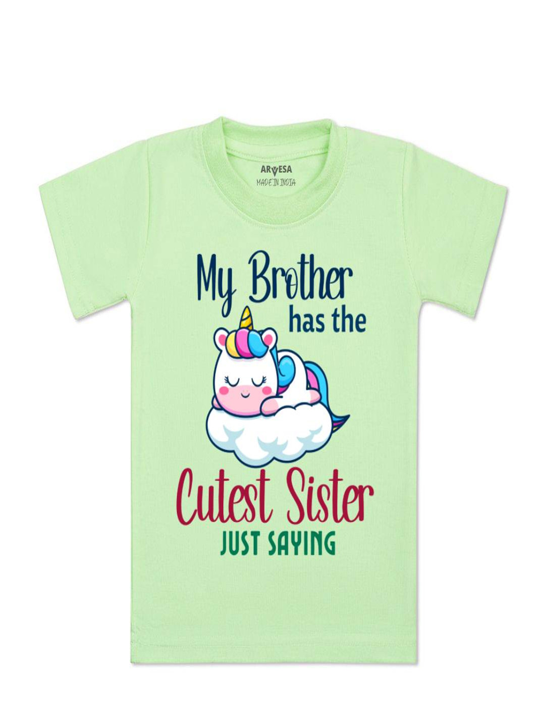 Arvesa Kids Cutest Sister Printed Tshirt
