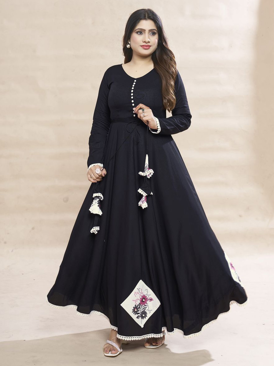 MEESORRA Printed Fit And Flare Ethnic Dresses