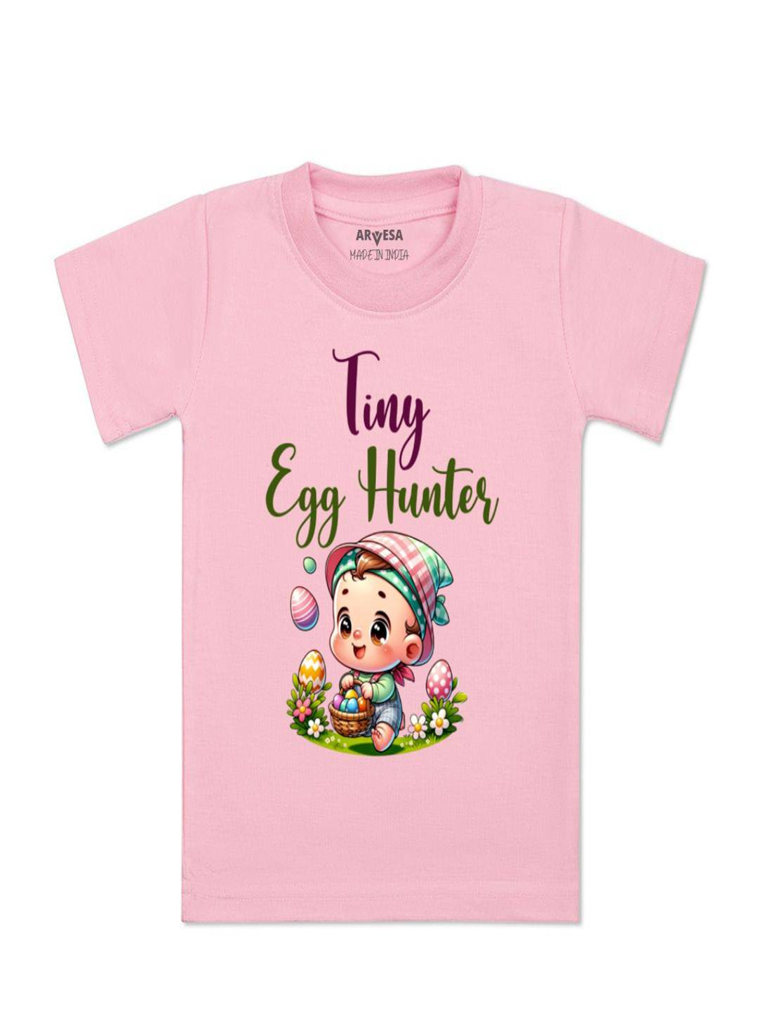 Arvesa Kids Tiny Egg Hunter Printed Tshirt