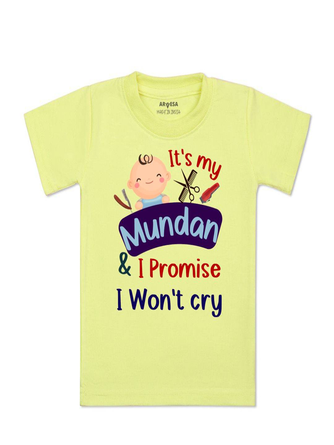 Arvesa Kids I Promise I wont Cry Printed T-shirt