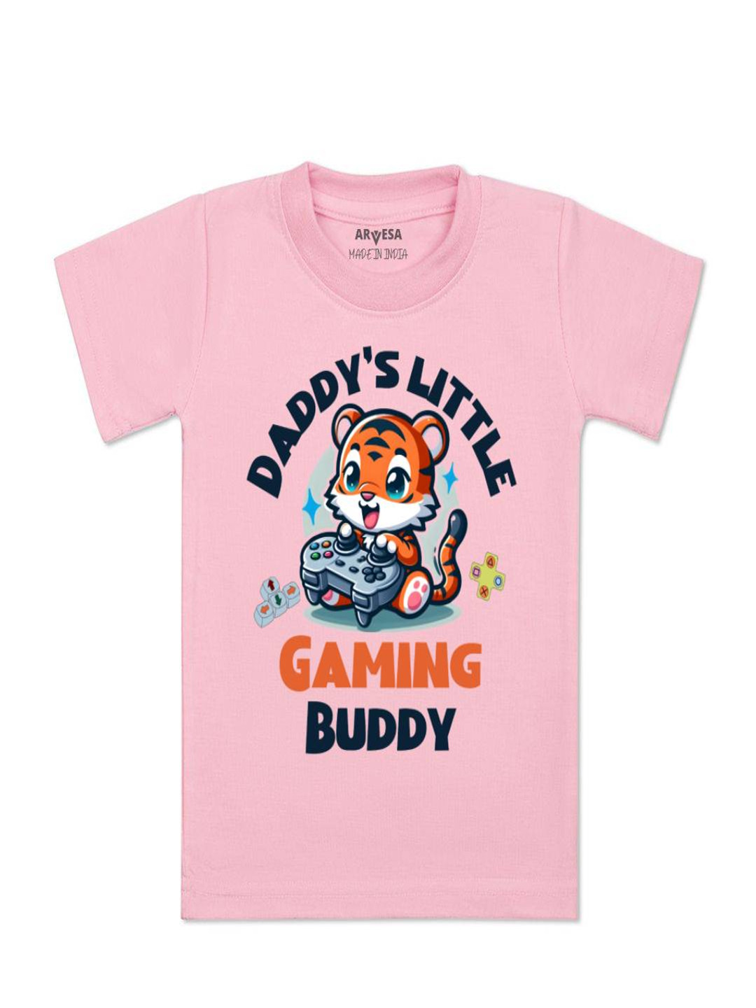 Arvesa Kids Daddy Little Gaming Buddy Printed T-shirt