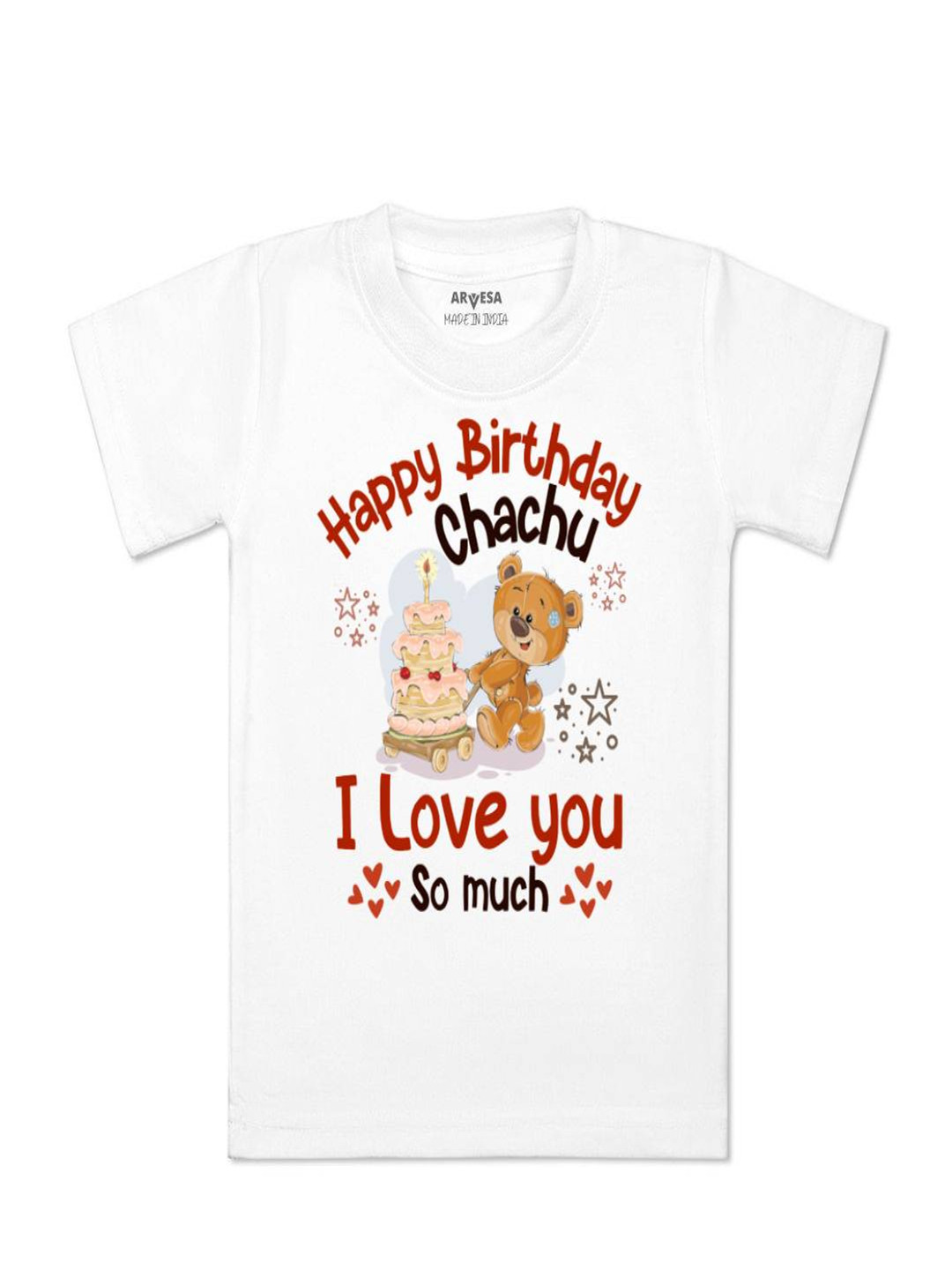 Arvesa Kids Happy Birthday Chachu Printed Tshirt