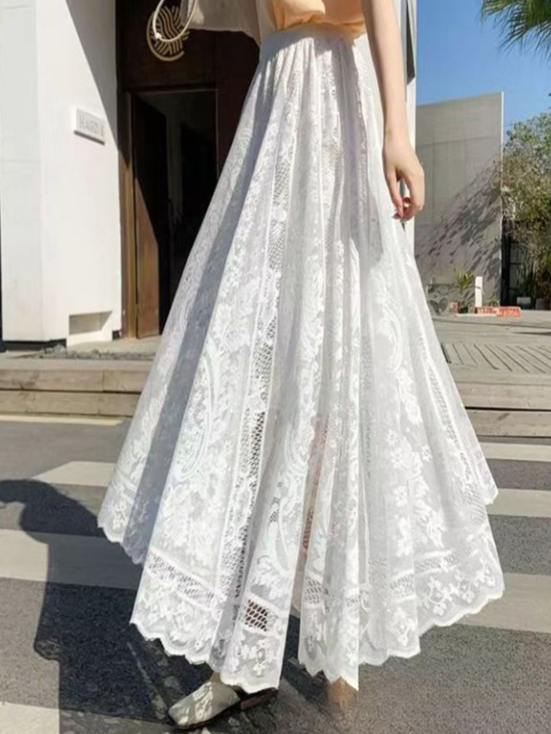 bebe Tiered & Layered Midi Skirt