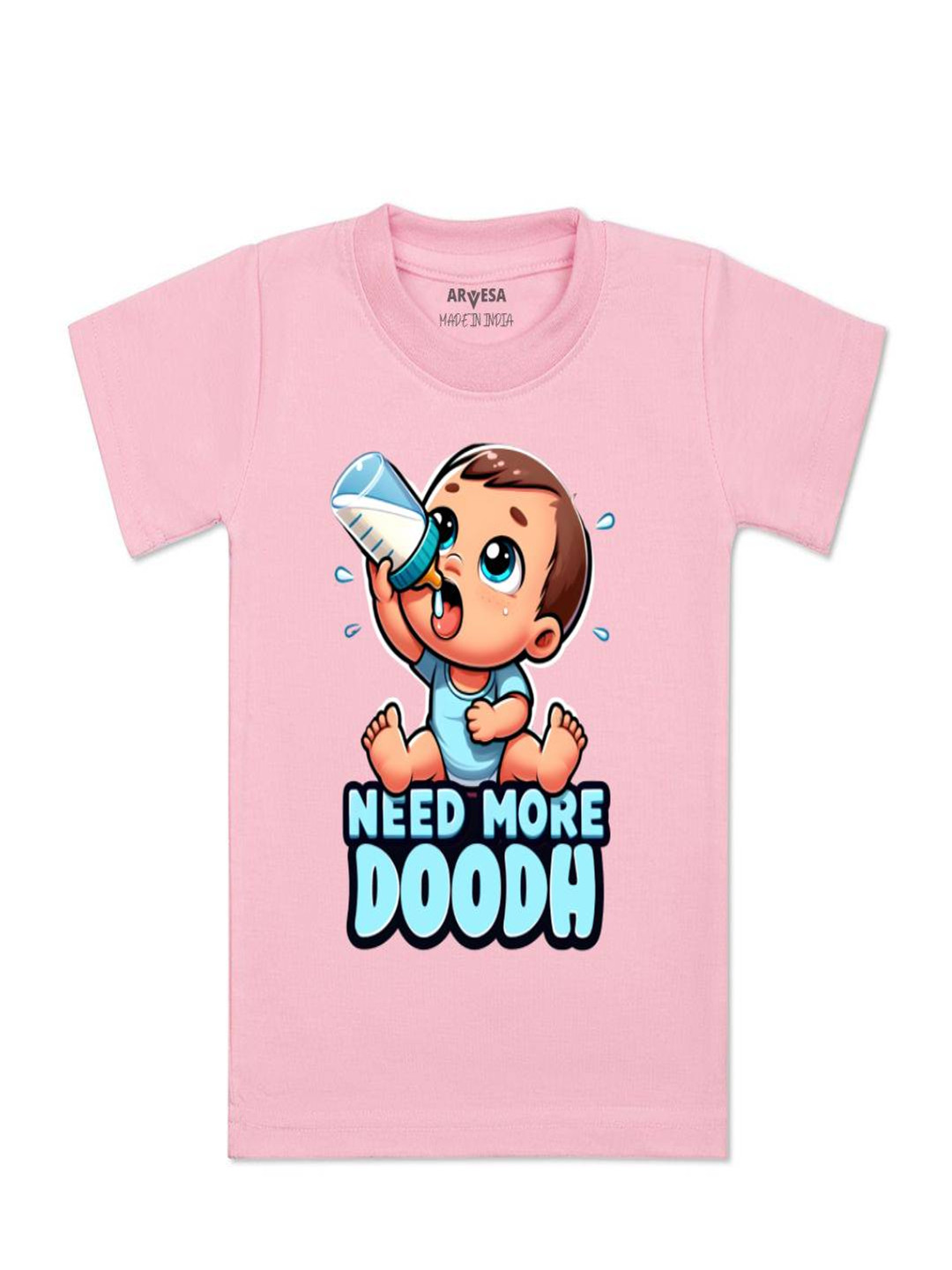 Arvesa Kids Need More Doodh Printed Tshirt