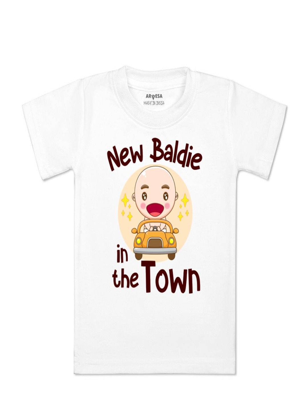 Arvesa Kids New Baldie in The Town Printed Tshirt