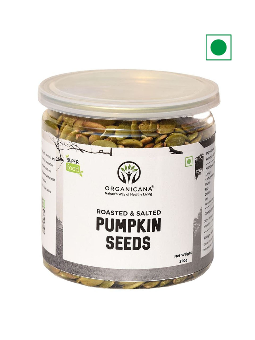 Organicana Roasted & Salted Pumpkin Seeds - 250 g