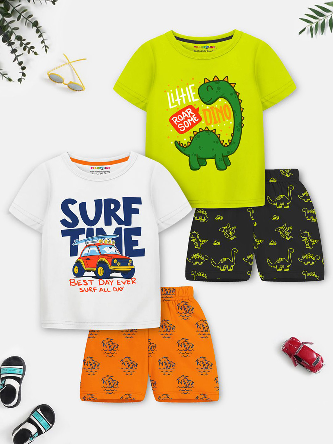 YK X Trampoline Boys Printed T-shirt with Shorts