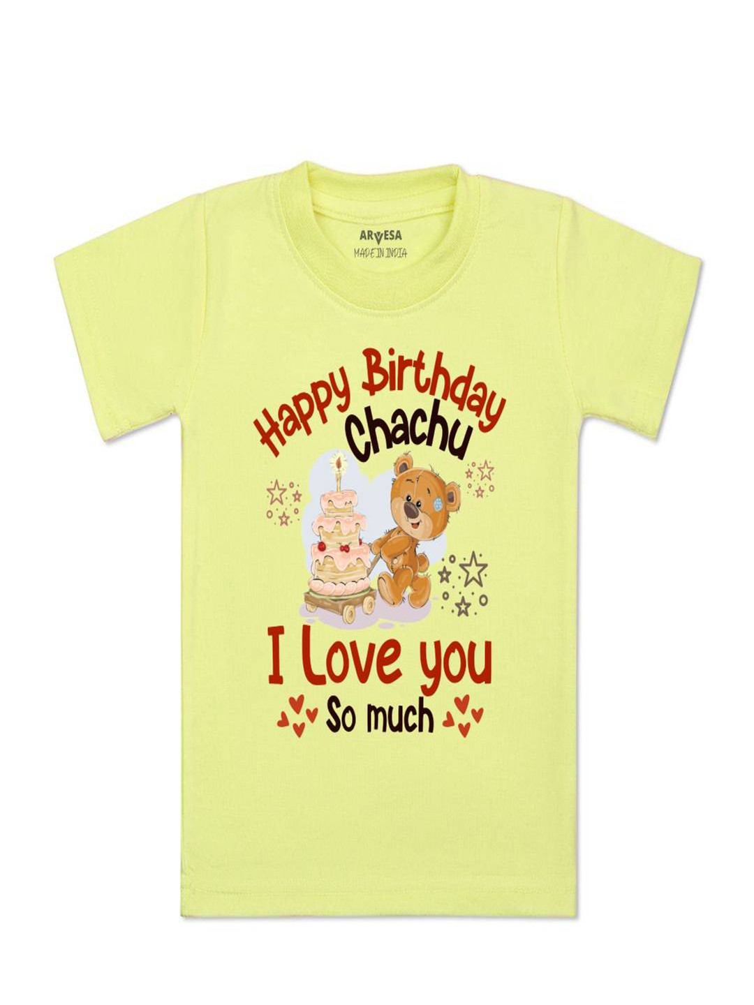 Arvesa Kids Happy Birthday Chachu Printed Tshirt
