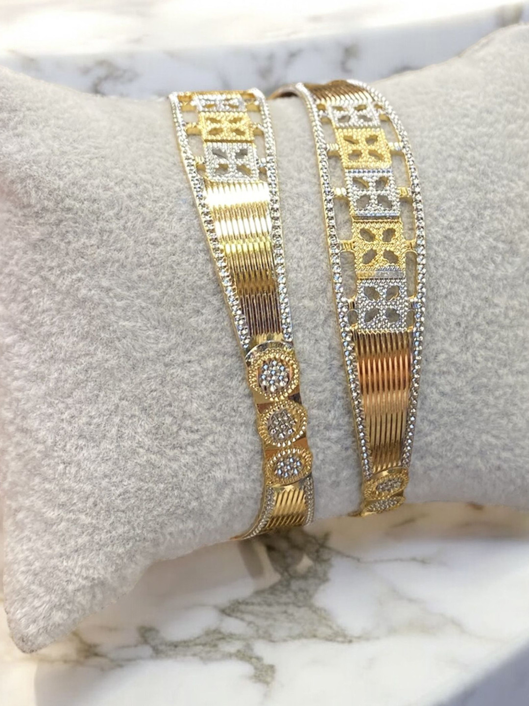 FAA FASHION Set Of 2 22KT Gold-Plated Bangles