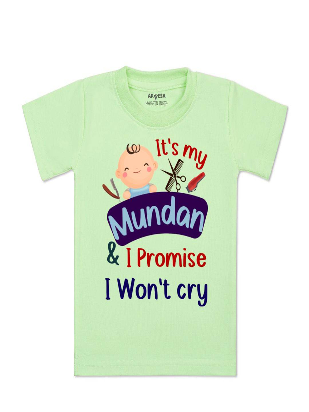 Arvesa Kids I Promise I wont Cry Printed Tshirt