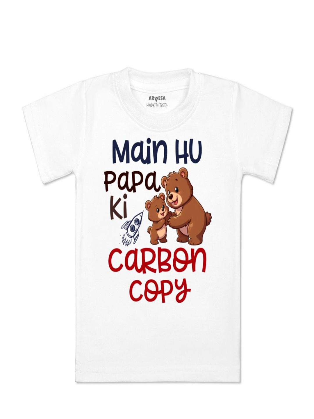 Arvesa Kids Mai Hu Papa Ki Carbon Copy Printed Tshirt