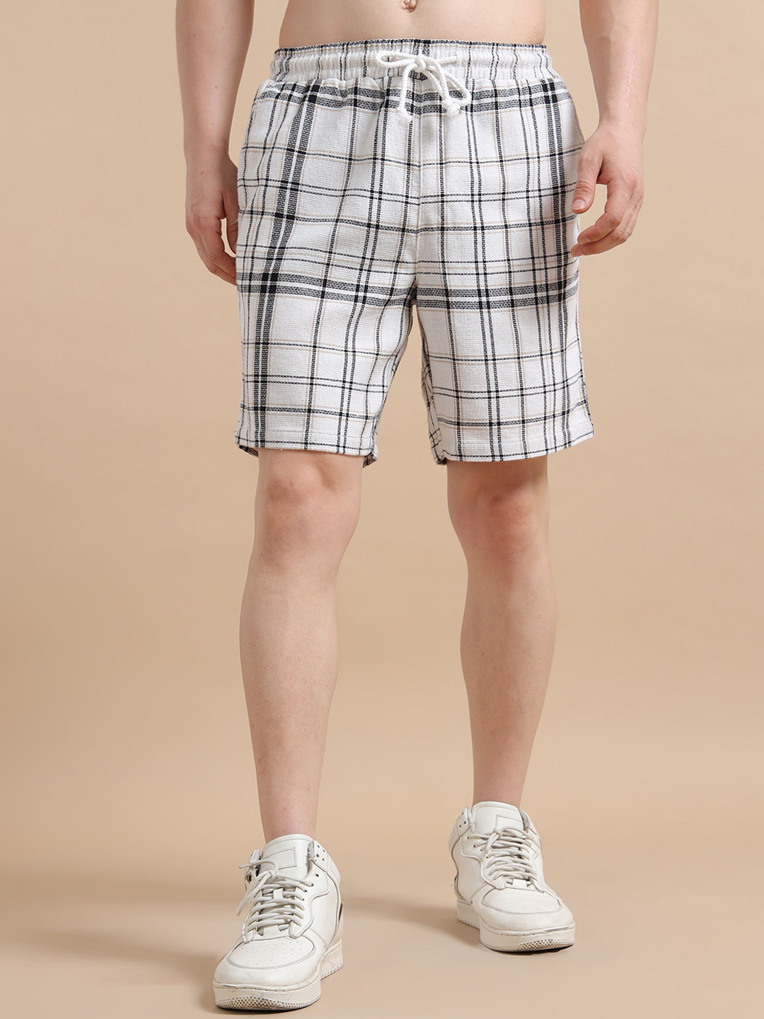 StitchX Men's Oak Checkered Bermuda Shorts