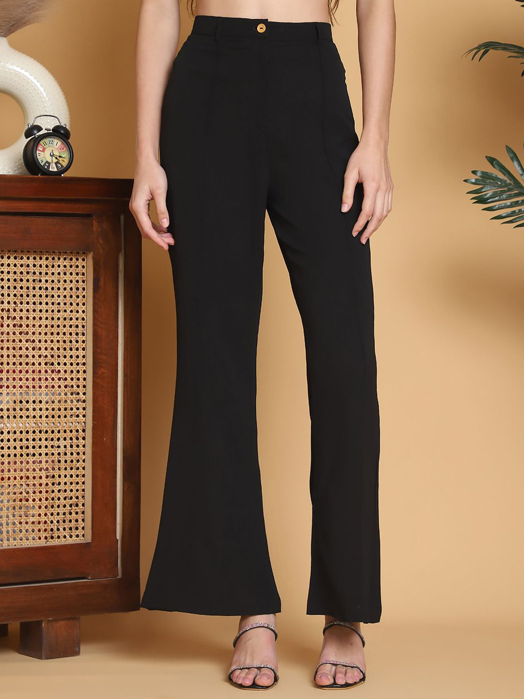 Moms Maternity Women Classic Wrinkle Free Wide Leg Trousers