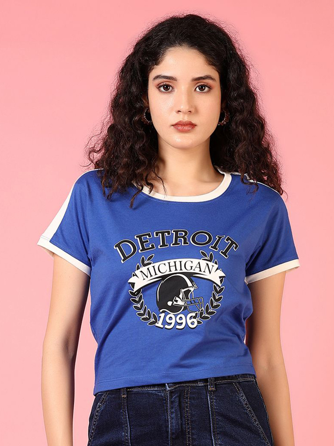 LIMEROAD Women Biker Printed Extended Sleeves T-shirt