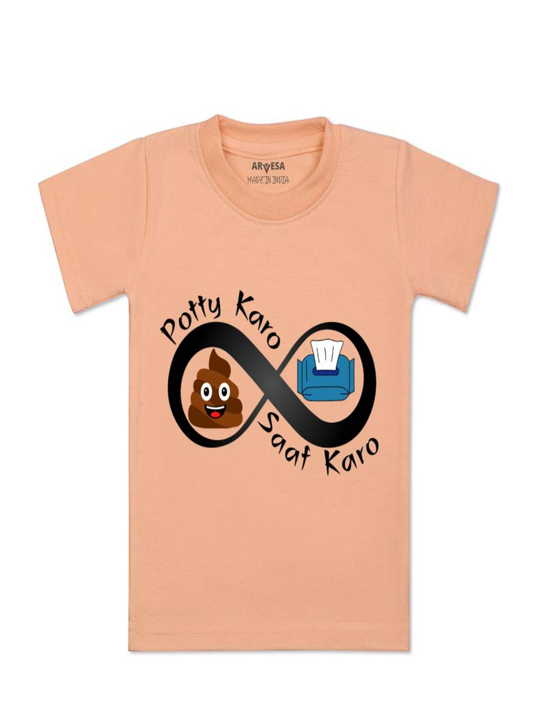 Arvesa Kids Potty Karo Saaf Karo Printed Tshirt