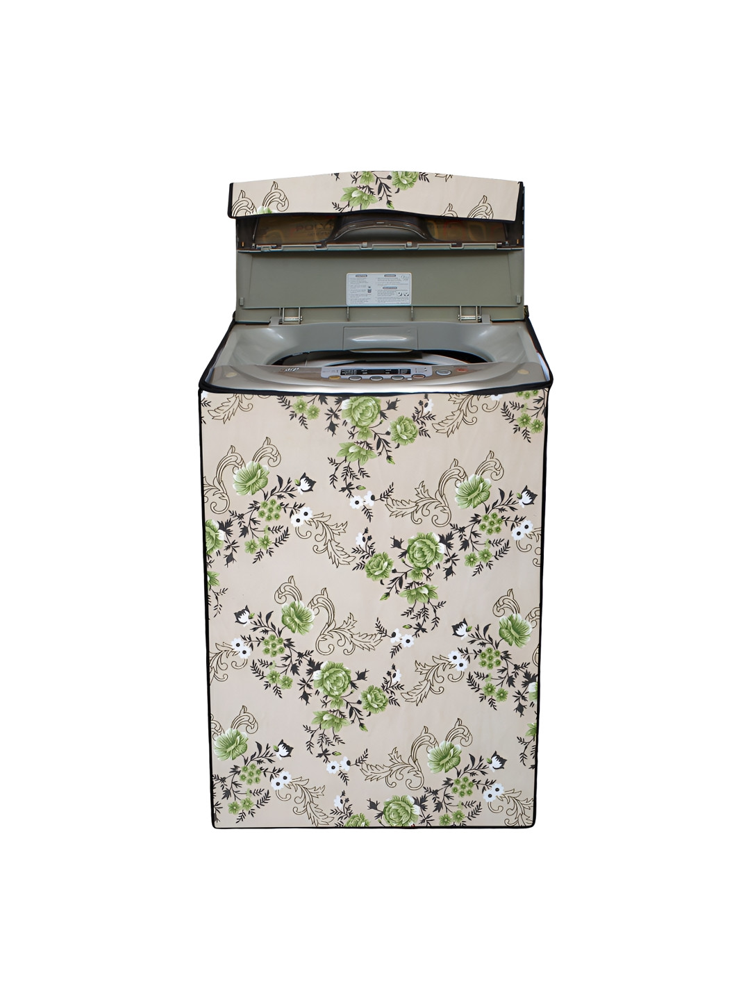 DREAM CARE Beige & Green Printed Top Load Washing MachineCover