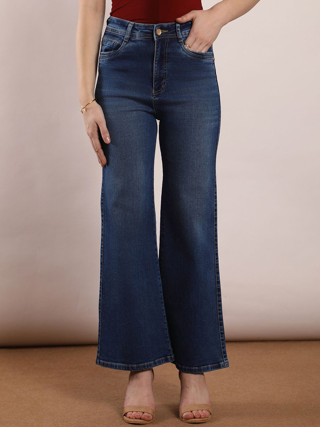 FCK-3 Women Bootcut High-Rise Light Fade Stretchable Jeans