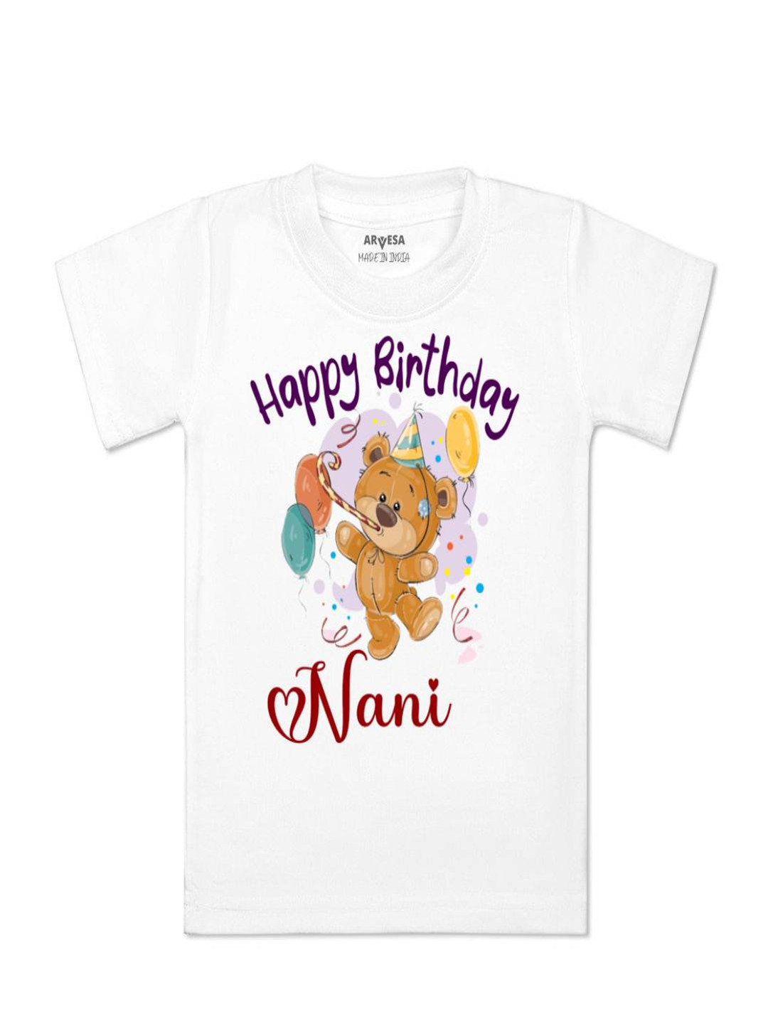 Arvesa Kids Happy Birthday Nani Printed Tshirt