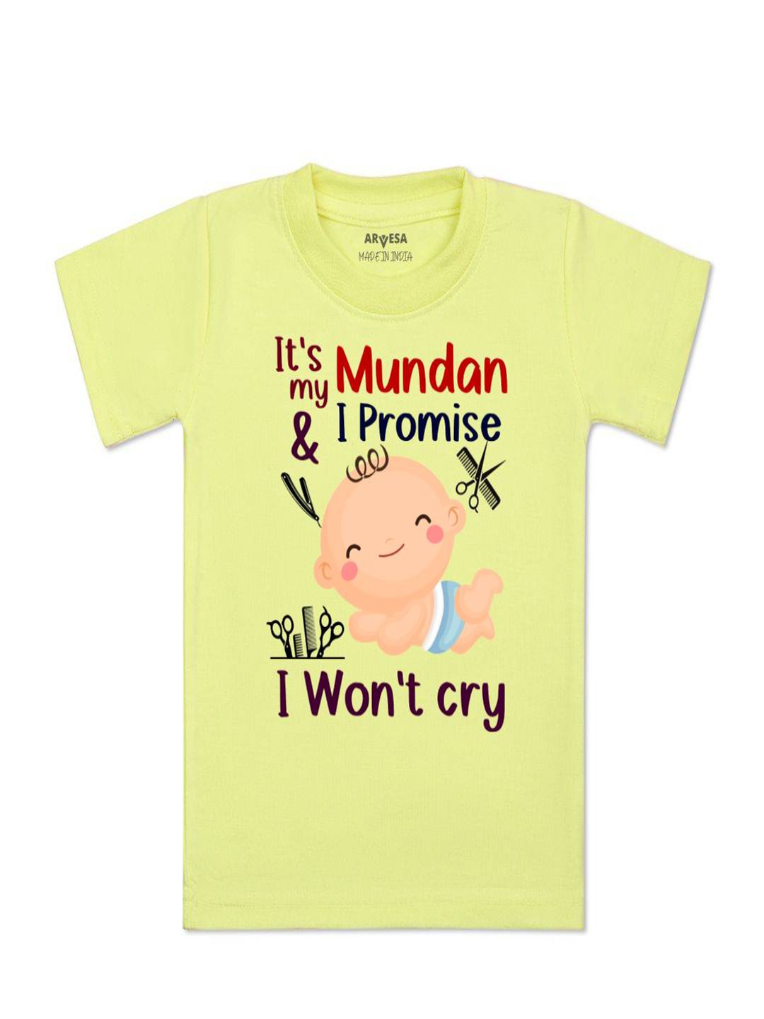 Arvesa Kids I Promise I wont Cry Printed Tshirt