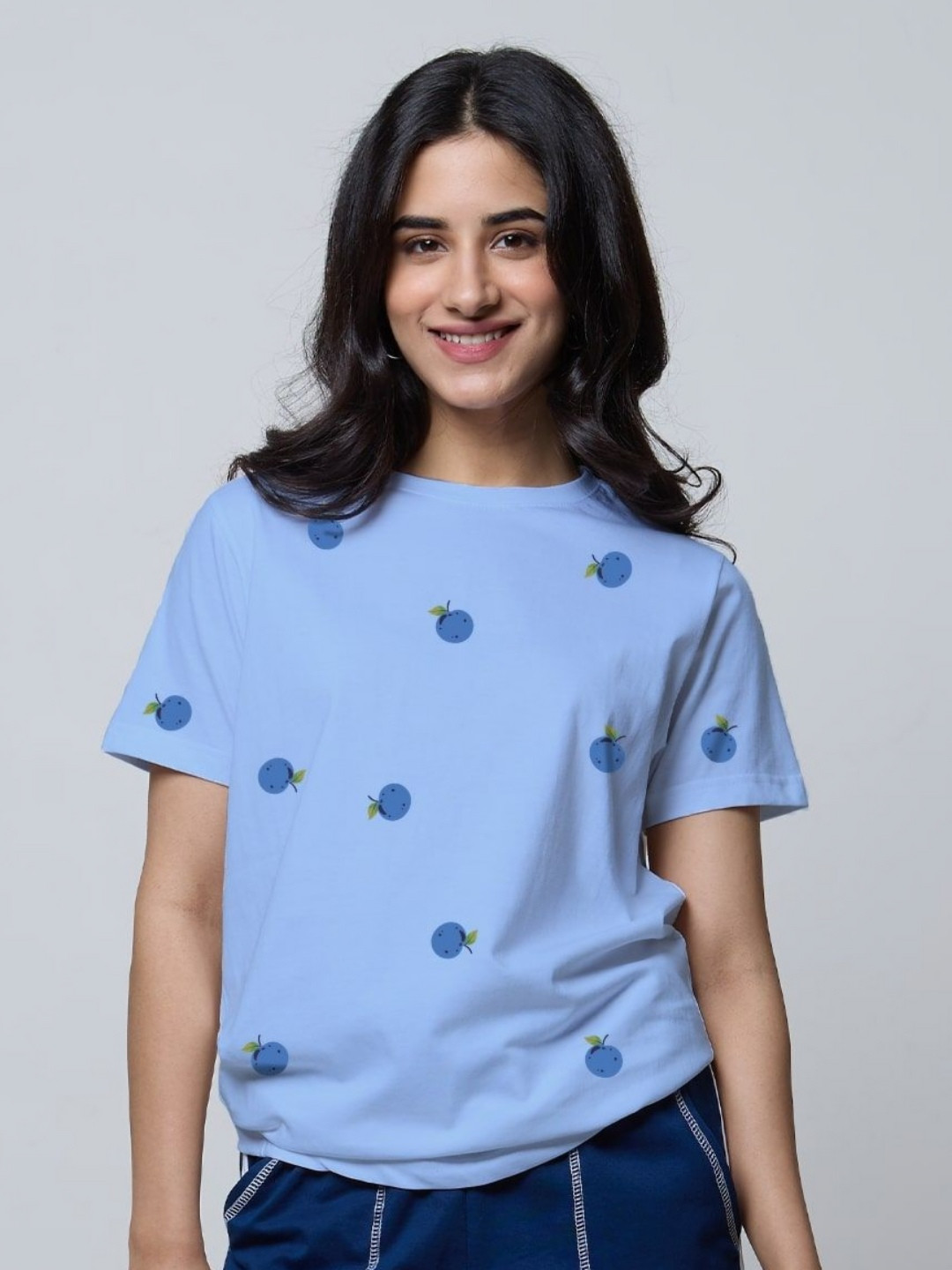 LoveDky Women Striped V-Neck Extended Sleeves Pockets T-shirt