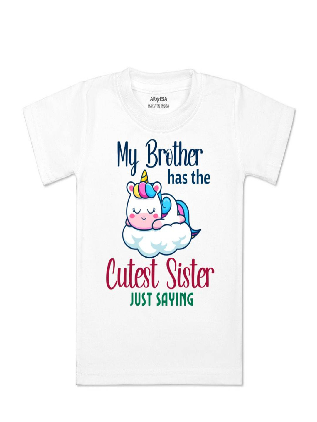 Arvesa Kids Cutest Sister Printed Tshirt