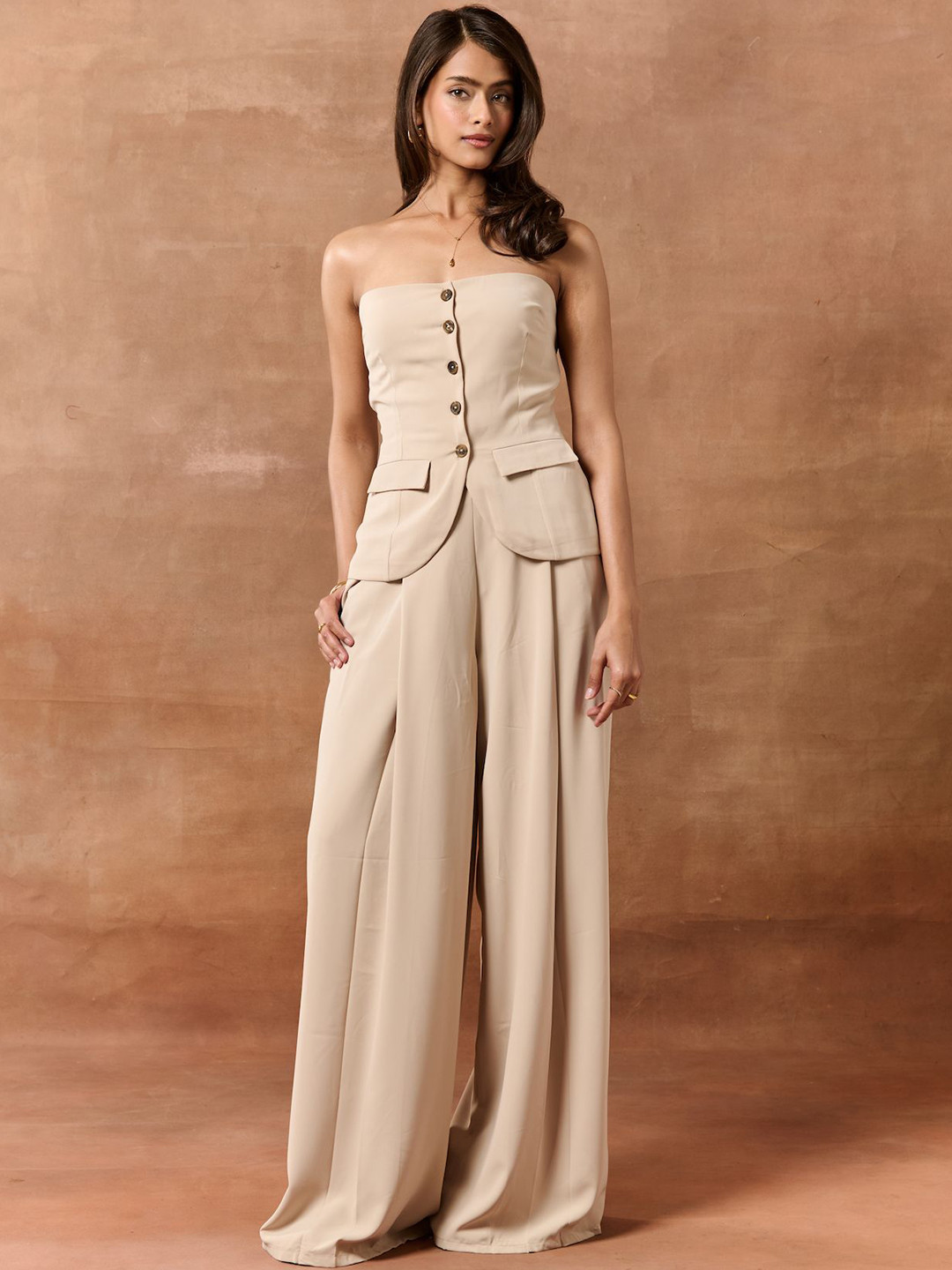 Lea Clothing Co. Strapless Buttoned Waistcoat