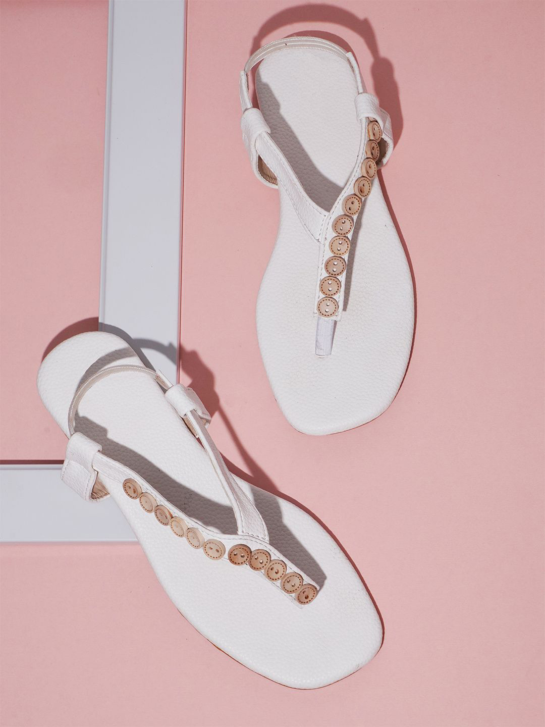 Froh Feet Women Open Toe T-Strap Flats with Comfortable Sole